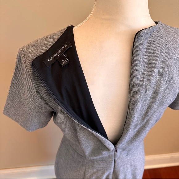 Banana Republic Gray Short Sleeve Wool Blend Dress Size 6 - Picture 5 of 7